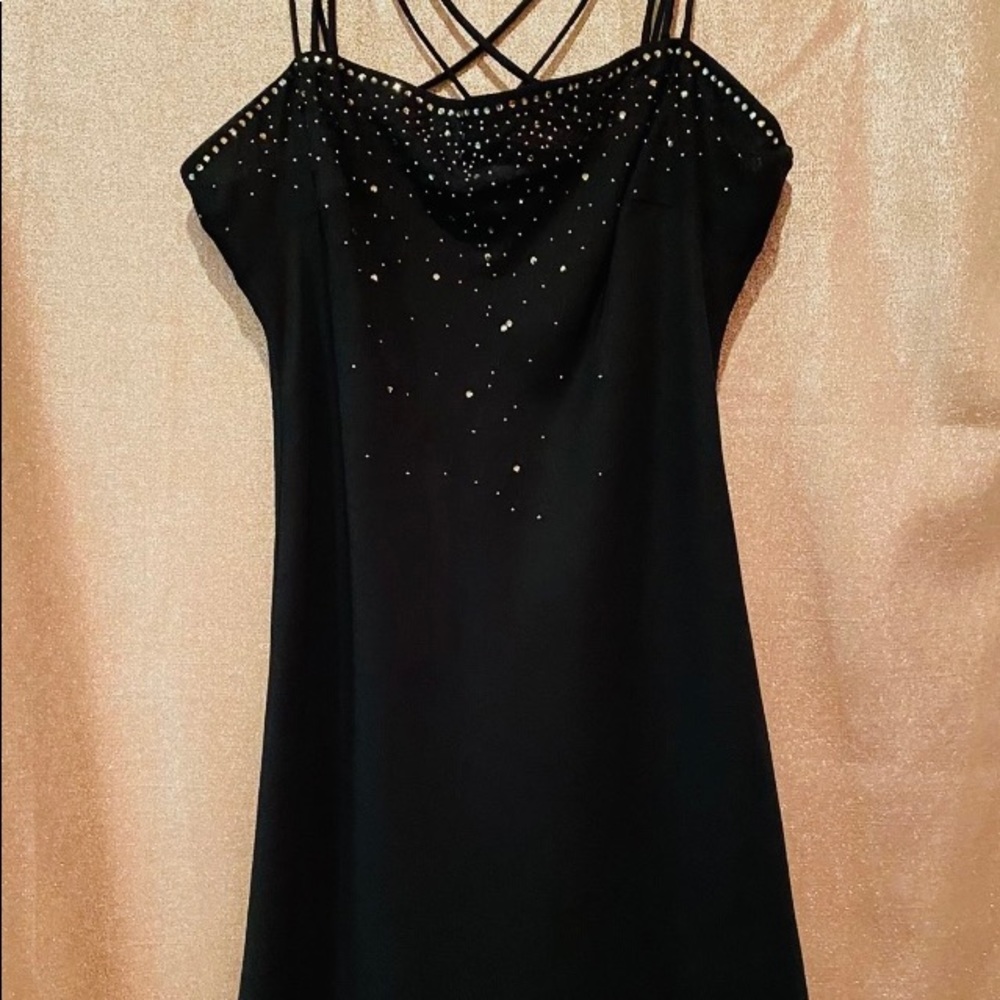 Fancy Dress by CDC Petites Size 4, Blk with rhinestones